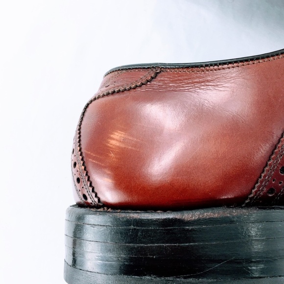 Allen Edmonds Vtg Leather Polo Saddle Shoe Burgundy Corrected Grain Sz 10.5 C - Picture 14 of 16